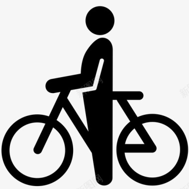 待命自行车自行车路权图标图标