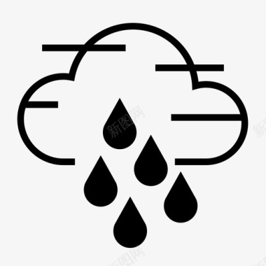 大雨气候降雨图标图标