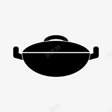 炒锅厨师炊具图标图标