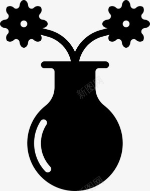 花瓶复活节花图标图标
