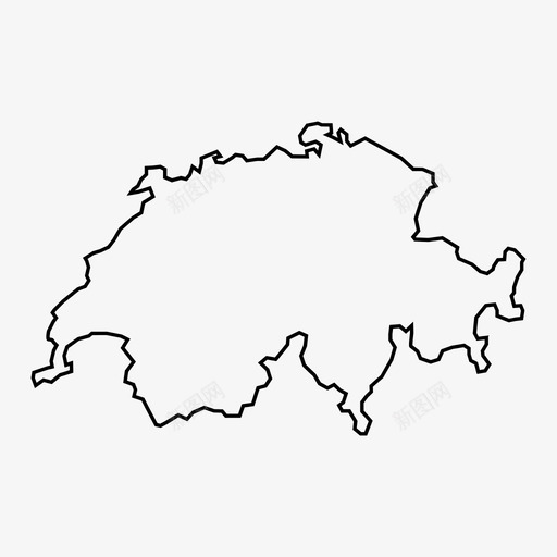 瑞士地图欧洲地图图标svg_新图网 https://ixintu.com 地图 欧洲 瑞士 瑞士地图