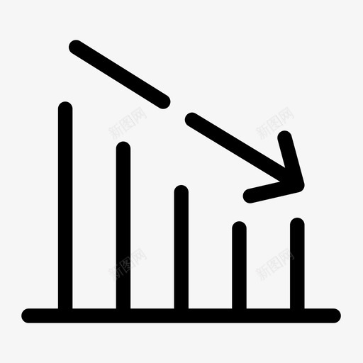 损失图表减少图标svg_新图网 https://ixintu.com 业务4差距媒体 减少 图表 损失 统计