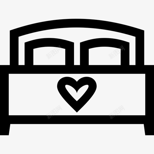 婚床卧室双人床图标svg_新图网 https://ixintu.com 卧室 双人床 婚床 浪漫 酒店轮廓