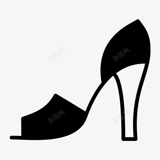 高跟鞋时尚鞋图标svg_新图网 https://ixintu.com 女人 时尚 鞋 高跟鞋