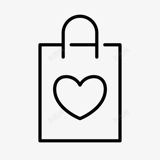 购物的心包爱图标svg_新图网 https://ixintu.com 包 情人节 爱 爱和心 购物的心