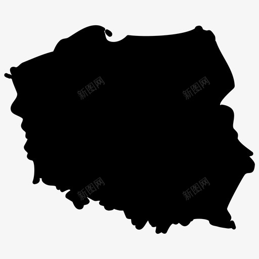 波兰地图欧洲国家地图填充图标svg_新图网 https://ixintu.com 欧洲国家地图填充 波兰地图