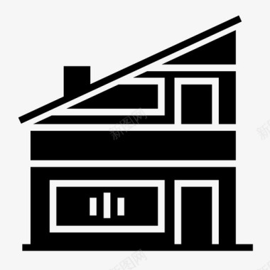 别墅建筑小屋图标图标