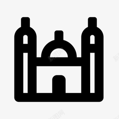 清真寺建筑印度教图标图标