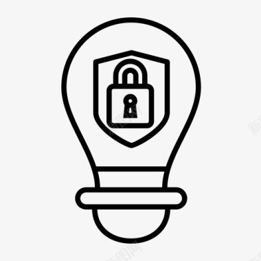 创意保护灯具网络保护图标图标