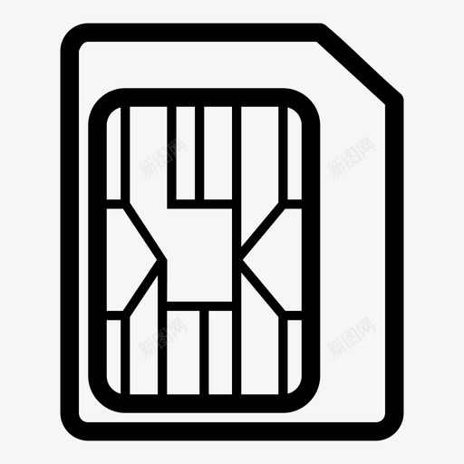 sim卡芯片存储器图标svg_新图网 https://ixintu.com sim卡 存储器 微芯片 芯片