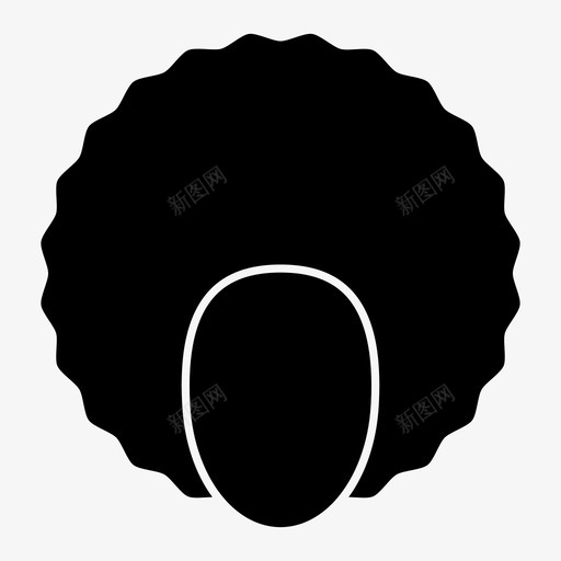 头发非洲佬大头发图标svg_新图网 https://ixintu.com 大头发 头发 梳理过的头发 非洲佬