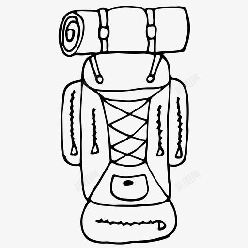 野营背包周末活动探险图标svg_新图网 https://ixintu.com 假日 周末活动 徒步旅行 户外活动 探险 野营背包