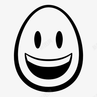 笑脸用张嘴蛋头表情复活节表情图标图标