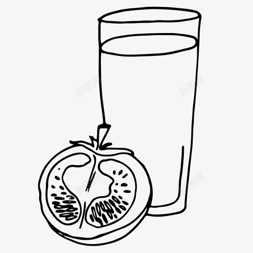 番茄汁瓶子饮料图标svg_新图网 https://ixintu.com 玻璃杯 瓶子 番茄汁 蔬菜汁 饮料