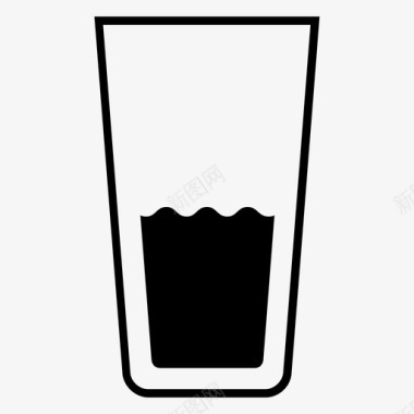 玻璃水二分之一数量容器图标图标