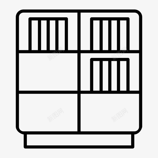 图书馆书籍藏书图标svg_新图网 https://ixintu.com 书架 书籍 图书馆 学校 教育 藏书