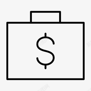 美元公文包商务现金图标图标
