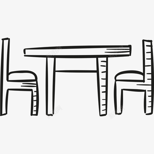 桌椅建筑物家居用品图标svg_新图网 https://ixintu.com 家居用品 建筑物 桌椅