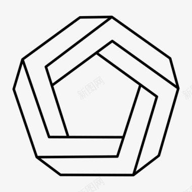 彭罗斯五边形神圣几何学图标图标