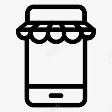 手机售货亭购物图标图标