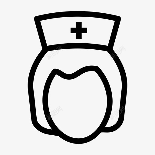 医生女性护士图标svg_新图网 https://ixintu.com 医生 医疗线图标 女性 护士