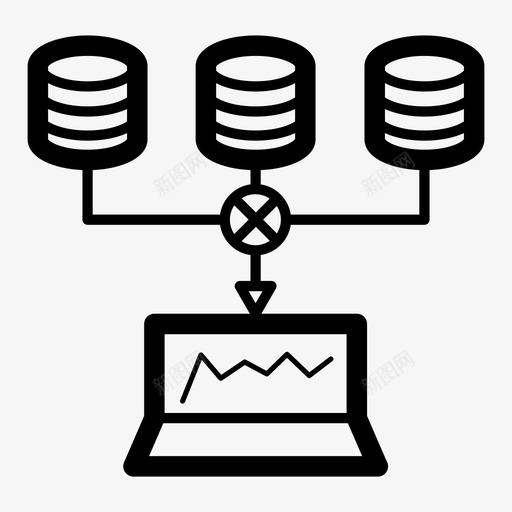 数据聚合分析收集图标svg_新图网 https://ixintu.com 分析 大数据 收集 数据聚合 来源