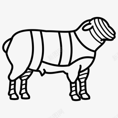 羊肉屠夫肉图标图标