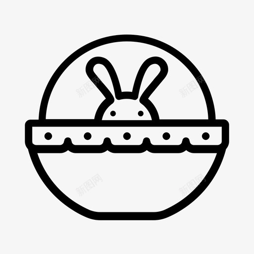 复活节篮子兔子鸡蛋图标svg_新图网 https://ixintu.com 2018年复活节 假日 兔子 复活节篮子 鸡蛋
