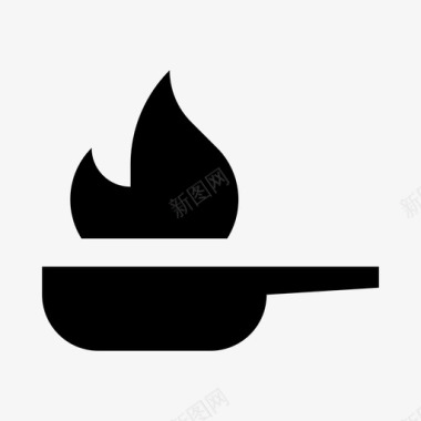 煎锅烹饪热图标图标