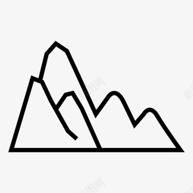 山峰岩石图标图标