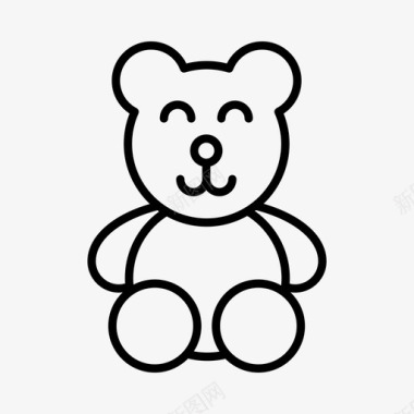 泰迪熊孩子玩具图标图标