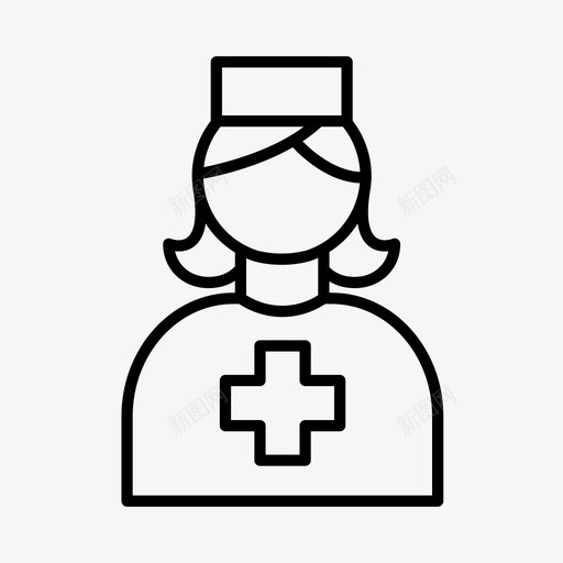 护士女孩人图标svg_新图网 https://ixintu.com 人 女人 女孩 护士 职业