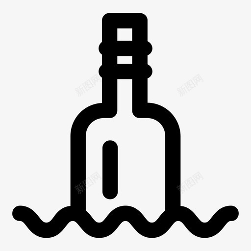 瓶子漂浮的瓶子里的信息图标svg_新图网 https://ixintu.com 漂浮的 瓶子 瓶子里的信息