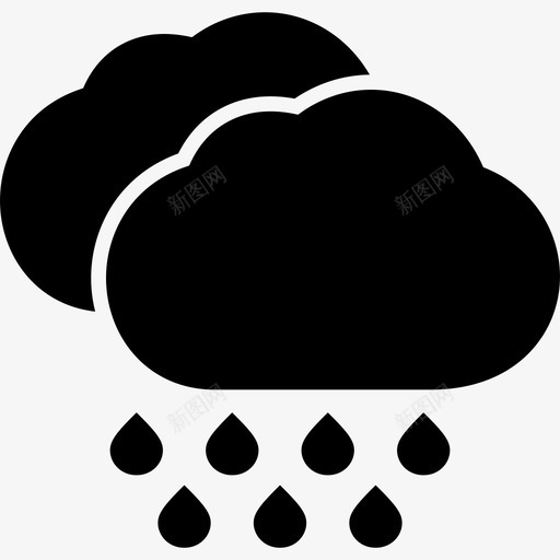 雨大雨降水图标svg_新图网 https://ixintu.com 大雨 天气 降水 降雨 雨