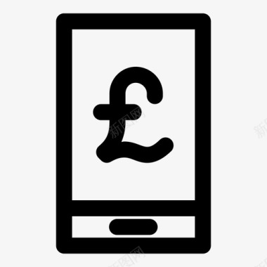 英镑电话货币移动电话图标图标