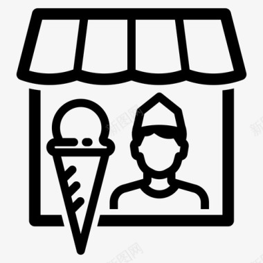 冰淇淋店蛋卷冰淇淋图标图标