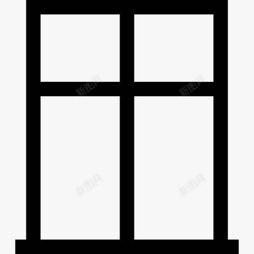 窗户框架家图标svg_新图网 https://ixintu.com 内部 家 建筑轮廓 房子 框架 窗户