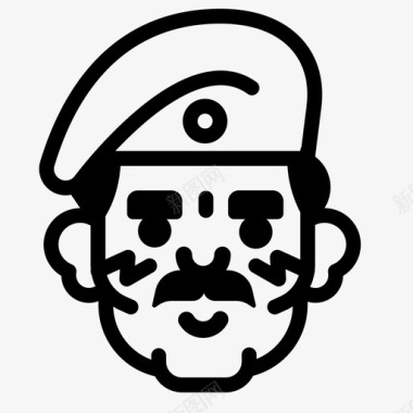 军队贝雷帽人物图标图标