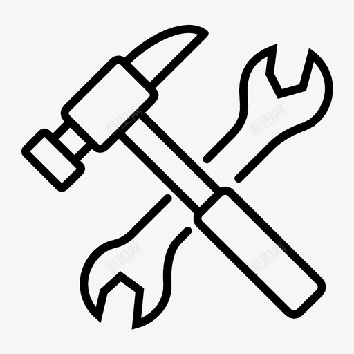 改良锤子修理图标svg_新图网 https://ixintu.com 修理 工具器具 扳手 改良 锤子