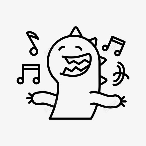 欢快表情快乐图标svg_新图网 https://ixintu.com 快乐 怪物 怪物表情 欢快 派对 舞蹈 表情 音乐