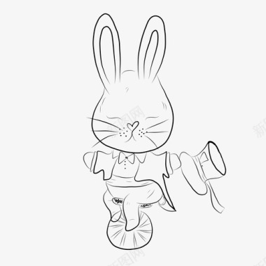 兔子可爱装饰性图标图标