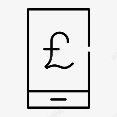 英镑电话货币手机图标图标