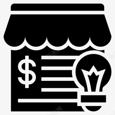 商业理念灯泡赚钱理念图标图标