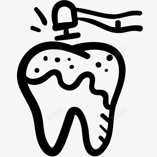 龋齿牙齿口腔卫生图标svg_新图网 https://ixintu.com 口腔卫生 牙齿 牙齿涂鸦 牙齿清洁 龋齿