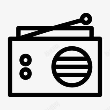 音乐收音机天线广播图标图标
