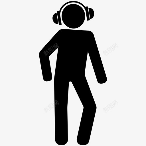 音乐舞蹈耳机图标svg_新图网 https://ixintu.com 听音乐 日常生活 耳机 舞蹈 音乐