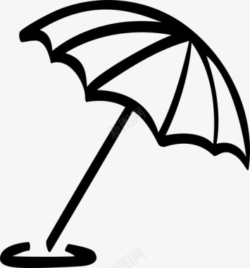 遮阳伞海滩天堂图标图标