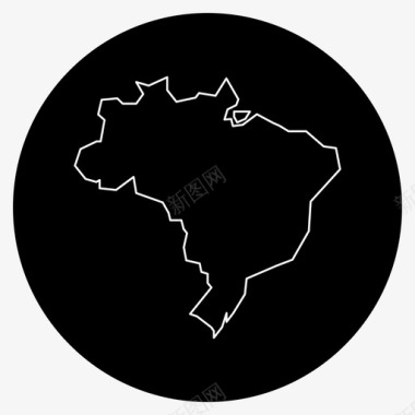 巴西地图巴西南美洲图标图标
