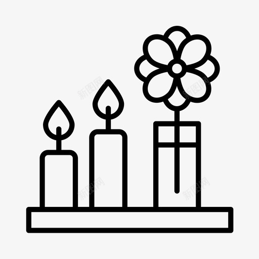装饰蜡烛花图标svg_新图网 https://ixintu.com 家 房地产 花 蜡烛 装饰 设计师