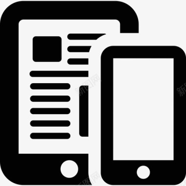 带文本和智能手机的平板电脑技术响应网络图标图标